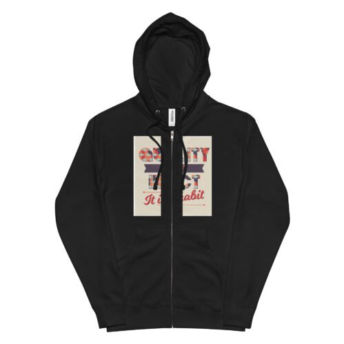 Unisex fleece zip up hoodie